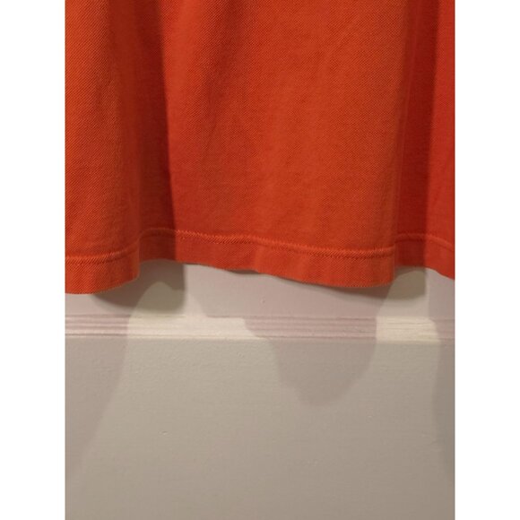 Alan Flusser Golf Polo Shirt Orange Short Sleeve White Trim Size L - Picture 5 of 7